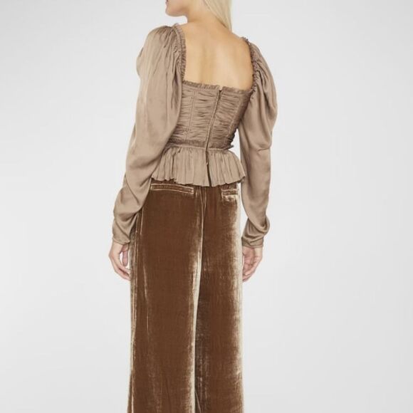 NWT Ulla Johnson Mia Satin Sweetheart Blouse in Mica - Picture 9 of 14